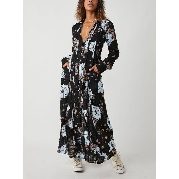 FREE PEOPLE Back At It Maxi / Black Combo - Picture 1 of 7